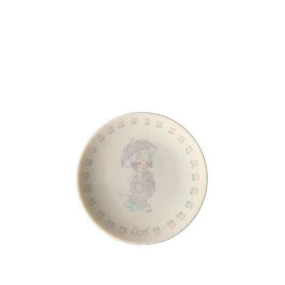 Vintage 1989 Enesco Precious Moments Plate April #65013 Classic Style Display - Picture 3 of 9